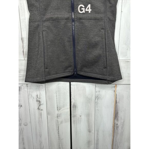 WOMENS G/FORE G4 GRAY FULL ZIP TECH FLEECE LINED GOLF VEST LOGO POCKETS SMALL - Picture 2 of 13